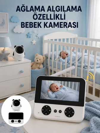 Hepsi Gece Görüşlü Güvenli Bebek Monitörü 720P HD Görüntü Yeni Nesil Najmaddin