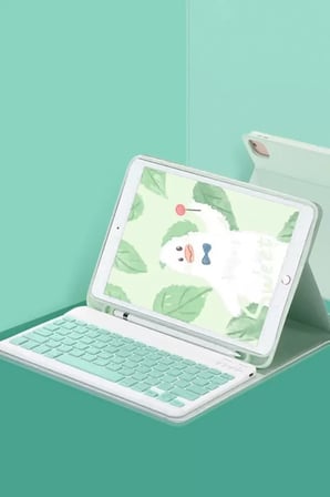 Sh Newface Apple İpad Pro 11 (2022) Kılıf Kc01 Smart Klavyeli Tablet Kılıfı - Açık Yeşil Najmaddin