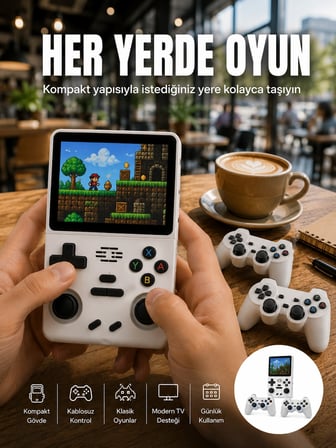 Karg Geniş Ekranlı Taşınabilir Retro Oyun Konsolu Yeni Nesil Najmaddin