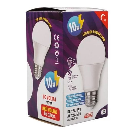 Sh Powermaster Pm-29496 E27 12 Volt 10 Watt 6500k Yerli Üretim Beyaz Led Ampul Najmaddin