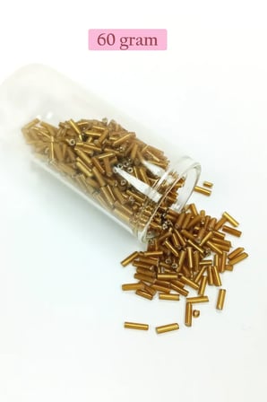 Tedar Uzun Boru Kesme Boncuk Çap 2mm Uzunluk 10 mm - 60 Gram - Altın Sarısı - BNC270 Najmaddin