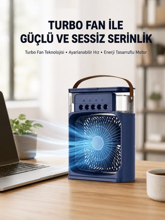 Mey Mey İthalat Turbo Fan Teknolojili Sessiz ve Güçlü Soğutma Masası Vantilatör Najmaddin
