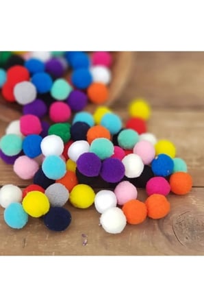 Tedar 12mm Renkli Karışık Yumuşak Ponpon Peluş 200 Adet Najmaddin