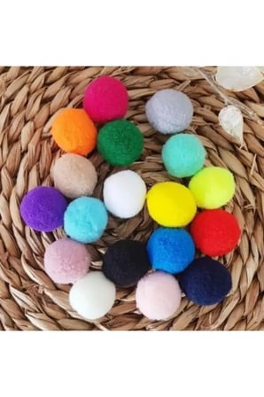Tedar 12mm Renkli Karışık Yumuşak Ponpon Peluş 200 Adet Najmaddin