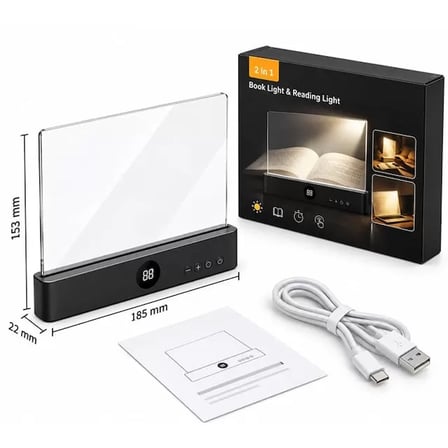 Sh Sunup Sn-37713 Led Işıklı Şeffaf Okuma Paneli Dijital Göstergeli Zaman Ayarlı Şarjlı Okuma Lambası Najmaddin