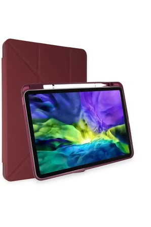 Sh Newface Apple İpad Air 4 10.9 Kılıf Kalemlikli Mars Tablet Kılıfı - Mürdüm Najmaddin