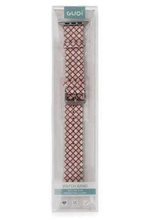Mark Newface Apple Watch 42mm Karo Motif Kordon - Pembe Najmaddin