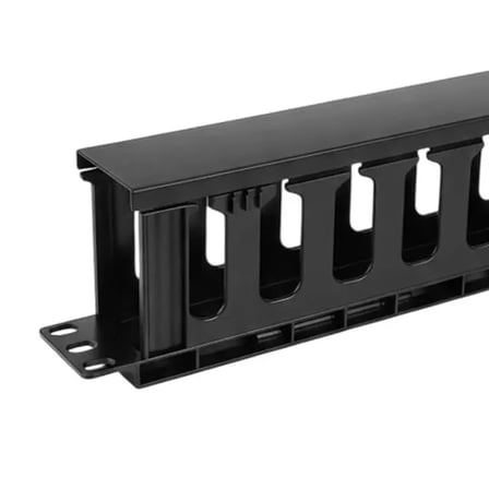 Sh Powermaster Td-l801-12 19" 1u Rack Kabin Yatay Kablo Düzenleyici Kapaklı Kanal Yandan Geçişli Najmaddin