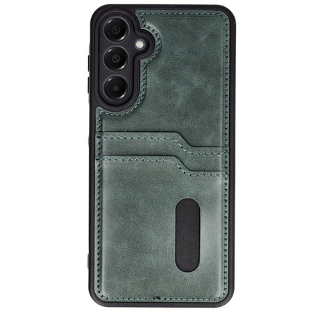 MEPA Najmaddin Samsung Galaxy S24 Fe Kılıf Sara Kartvizitli Deri Kılıf - Koyu Yeşil Najmaddin