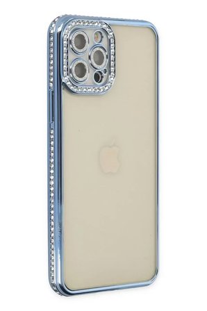 Sh Newface Apple İphone 12 Pro Kılıf Joke Taşlı Silikon - Mavi Najmaddin