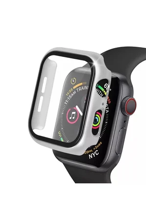 Sh Newface Apple Watch 40mm Camlı Kasa Ekran Koruyucu - Gümüş Najmaddin