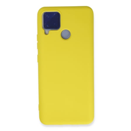 Bez Realme C15 Kılıf Nano içi Kadife Silikon - Sarı Najmaddin