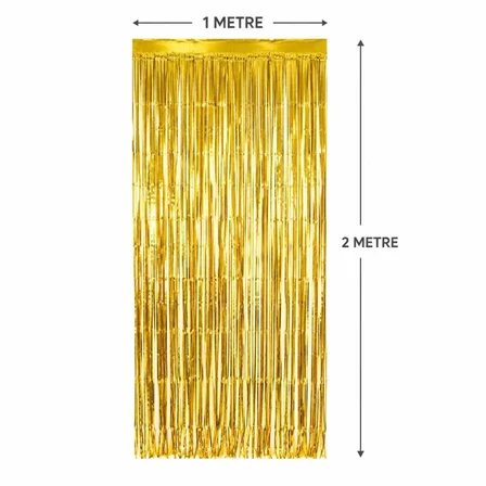 Mey Mey İthalat Gold Metalize Parti Perdesi 100x200 cm – Kapı ve Arka Fon Perdesi Najmaddin