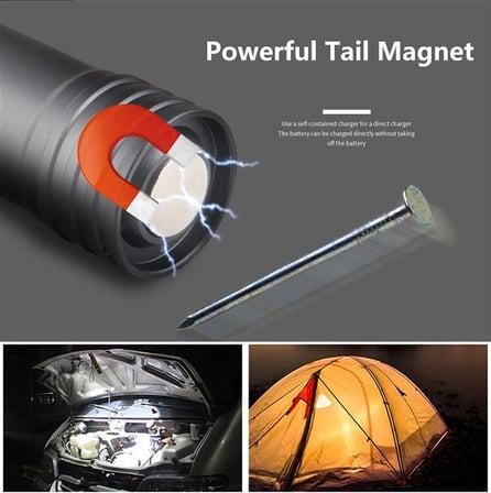 Karg F.b.ı F-90 Aluminyum Kaplama Mıknatıslı Şarjlı El Feneri Najmaddin