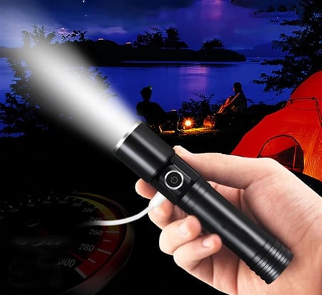 Karg F.b.ı F-90 Aluminyum Kaplama Mıknatıslı Şarjlı El Feneri Najmaddin