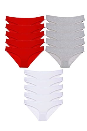 Tedar 15 adet Süper Eko Set Likralı Kadın Slip Külot 515 Najmaddin
