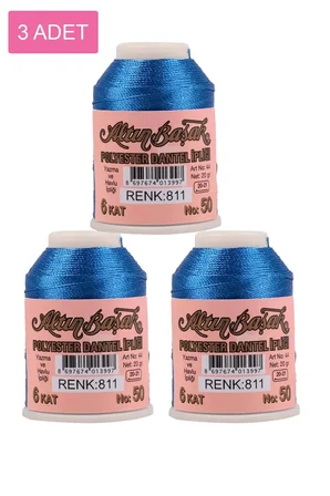 Tedar 3 Adet Altınbaşak Oya ve Dantel İpi 20 gr - Royaleks - No: 811 Najmaddin