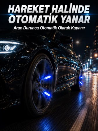 Hepsi Hareketle Yanan LED Sibop Işığı 4'lü Araç Lastik Lambası Najmaddin