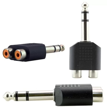 Sh 6.3 Mm Stereo Erkek - 2 Rca Dişi Çevirici Jack Najmaddin
