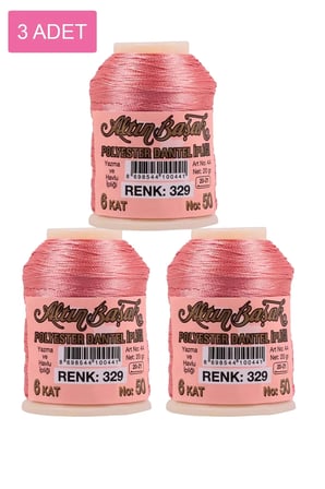 Tedar 3 Adet Altınbaşak Oya ve Dantel İpi 20 gr - Royaleks - No: 329 Najmaddin