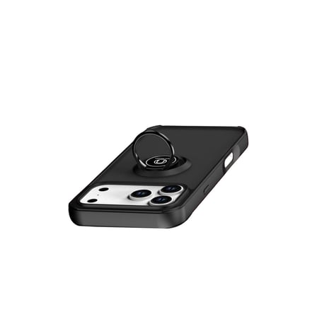 Bez iPhone 17 Pro Montreal Yüzüklü Silikon Kapak - Siyah Najmaddin