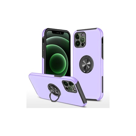 Bez iPhone 12 Pro Max Kılıf Elit Yüzüklü Kapak - Mor Najmaddin