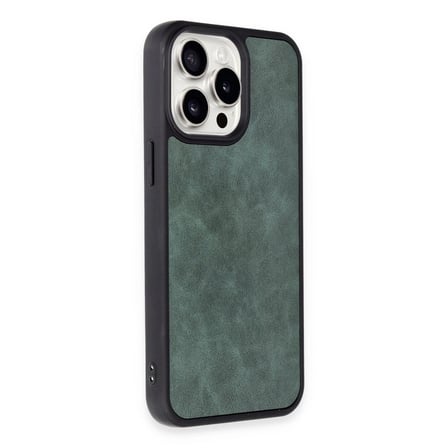 Tedar Apple İphone 15 Pro Kılıf Aras Deri Kapak - Koyu Yeşil Najmaddin