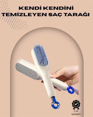 Mey Mey İthalat Otomatik Temizlenen Ergonomik Saç Tarağı – Masaj Başlıklı Najmaddin