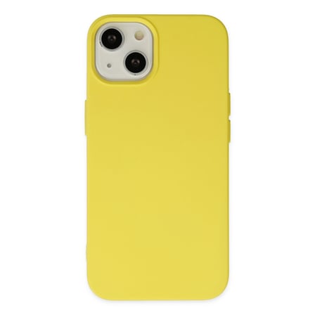 Bez iPhone 14 Kılıf Nano içi Kadife Silikon - Sarı Najmaddin