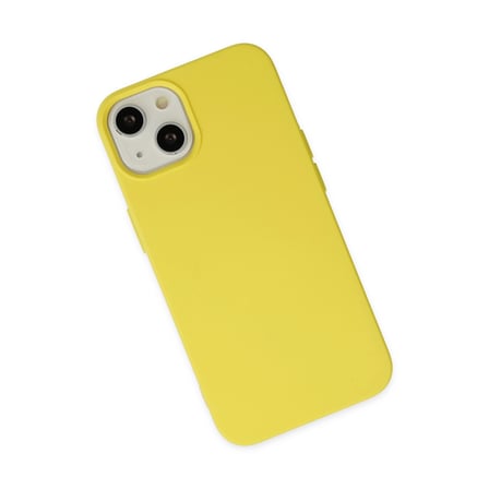 Bez iPhone 14 Kılıf Nano içi Kadife Silikon - Sarı Najmaddin