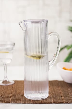 Bez Akilik Barok 1,5 Lt Şeffaf Sürahi (Buzdolabı Kapak Rafına Sığar) Najmaddin