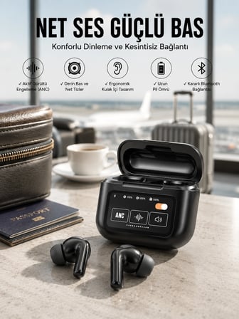 Mey Mey İthalat Kablosuz Kulaklık Yeni Nesil Bluetooth Kulaklık ANC Özelliği Najmaddin