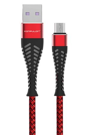 Sh Konfulon S61 Micro Usb Kablo 1.2m 2.1a - Kırmızı Najmaddin