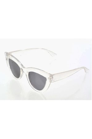 Tedar Şeffaf Beyaz Çerçeve Cat Eye Kadın Güneş Gözlüğü - Moda Gözlük Najmaddin
