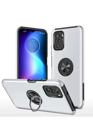 Sh Newface Xiaomi Poco F3 Kılıf Elit Yüzüklü Kapak - Gümüş Najmaddin