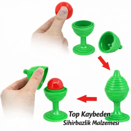 Ticaret Yeşil Renk Sihirli Kupa Top Kaybetme Oyunu 7 cm Najmaddin