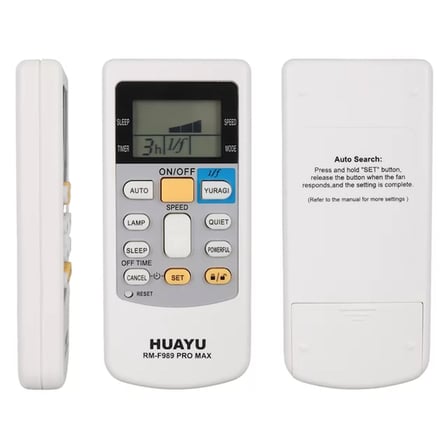 Sh Huayu Rm-f989 Pro Max Universal Lcd Ekranlı Akıllı Vantilatör Kumandası Najmaddin