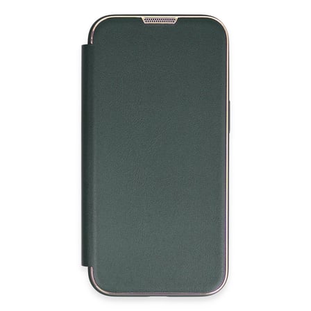 Bez iPhone 14 Pro Kılıf Dolpin Kapaklı - Koyu Yeşil Najmaddin