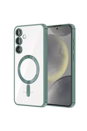 Sh Newface Samsung Galaxy S23 Kılıf Kross Magneticsafe Kapak - Koyu Yeşil Najmaddin