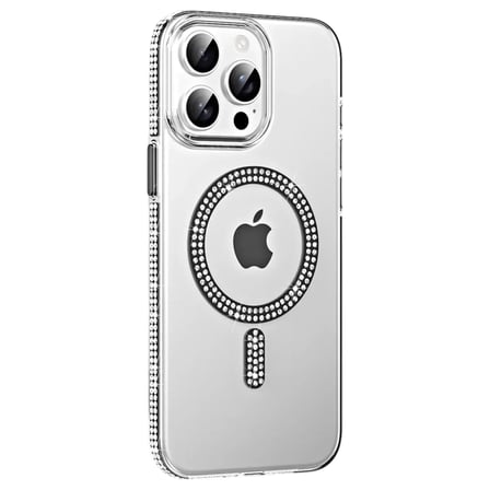 Sh Joko Apple İphone 15 Pro Move Taşlı Magsafe Kapak - Siyah Najmaddin