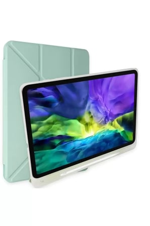 Sh Newface Apple İpad 10.2 (8.nesil) Kılıf Kalemlikli Mars Tablet Kılıfı - Açık Yeşil Najmaddin