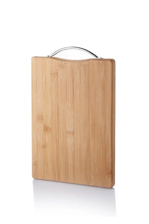 Tedar Metal Tutacaklı Lüx Bambu Kesme Tahtası 30cm X20cmx1.8cm Najmaddin