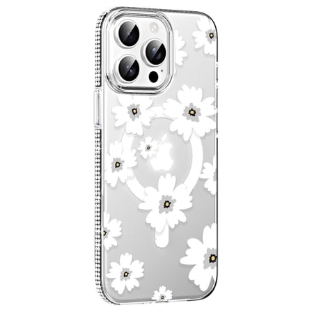 Bez iPhone 14 Pro Max Floral Magsafe Kapak - Beyaz Najmaddin