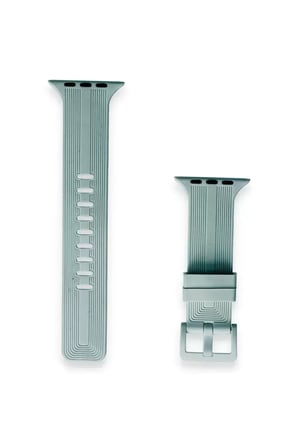 Mark Newface Apple Watch 38mm KR408 Çizgili Silikon Kordon - Yeşil Najmaddin