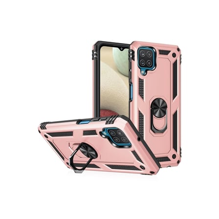 Tedar Samsung Galaxy A22 Kılıf Sofya Yüzüklü Silikon Kapak - Rose Najmaddin