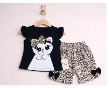 Baby 9/24 Ay Leopar Kedi Baskılı Bebek Takımı Najmaddin