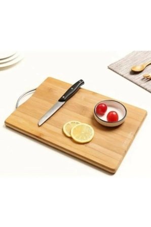 Tedar Bambu Metal Saplı Ekmek Kesme Tahtası 30x20x1,8 Cm Royaleks-67459 Najmaddin