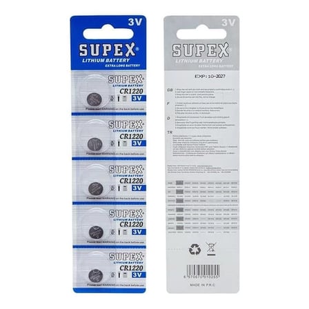 Sh Supex Cr1220 3 Volt 5'li Blister Lityum Pil Najmaddin