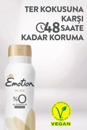 Tedar 3 Adet Emotion Bliss Kadın Vegan Deodorant 150 Ml Hızlı Kurur , Leke Bırakmaz Najmaddin