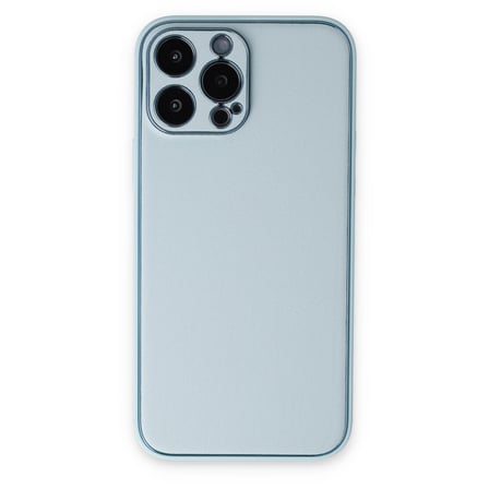 Bez iPhone 14 Pro Kılıf Coco Deri Silikon Kapak - Sky Blue Najmaddin